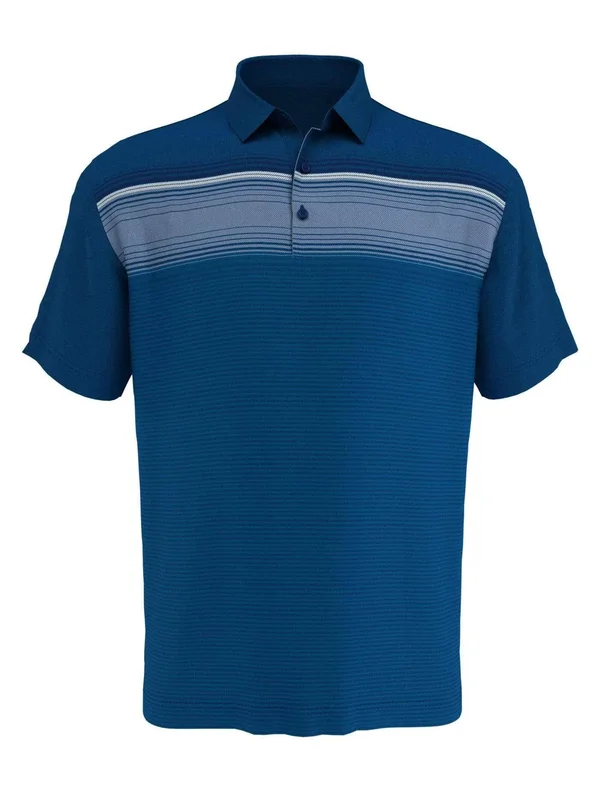Callaway Men's Engineered Yarn-Dyed Stripe Golf Polo, Medium, Blue