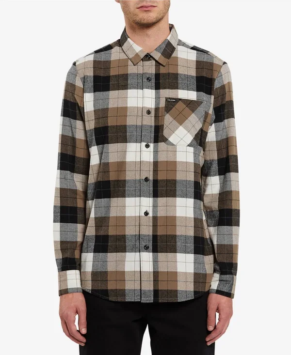 Volcom Caden Plaid Shirt - Primer White