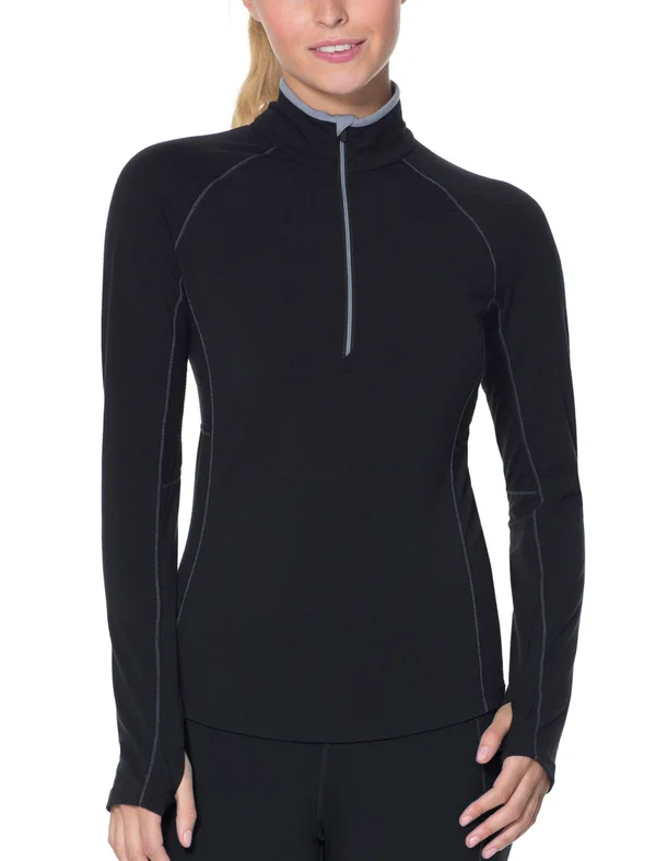 Icebreaker Women's Zone Long Sleeve Half Zip Top - Black, Size M by Campman