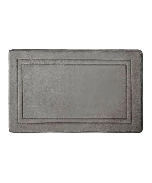 Microdry Quick Drying Memory Foam Framed Bath Mat with GripTex Skid-Resistant Base - 21x34, Charcoal