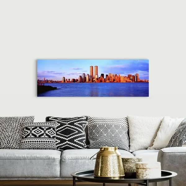 New York City, Skyline with World Trade Center, Canvas Wall Art, 60x20, Great Big Canvas