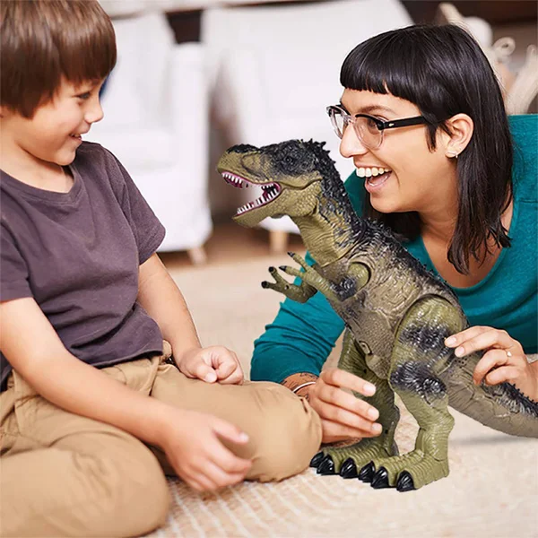 Remote Control Dinosaur for Kids - Electronic Walking & Spray Mist Large Dinosaur Toys with Glowing Eyes, Roaring Dinosaur So