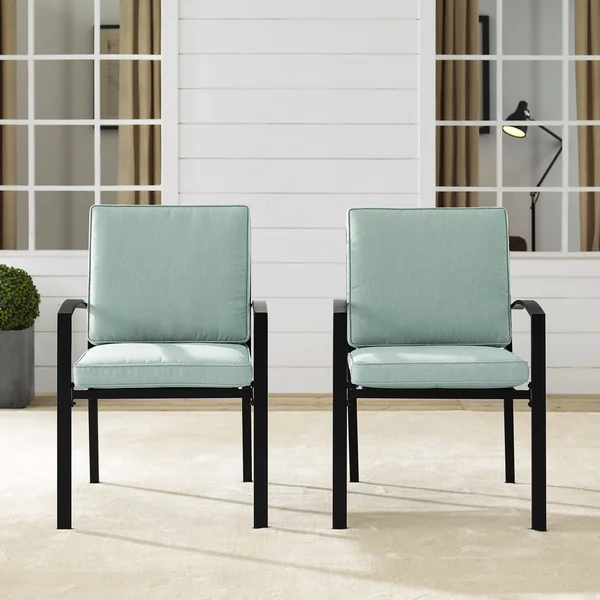 Crosley Kaplan Outdoor Dining Chair Set Bronze Mist (Set of 2)