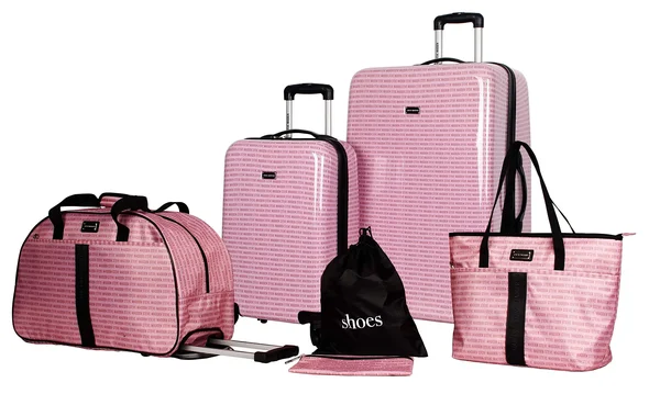 Steve Madden Signature 6-Pc. Luggage Set 6504268 - One Size - Pink