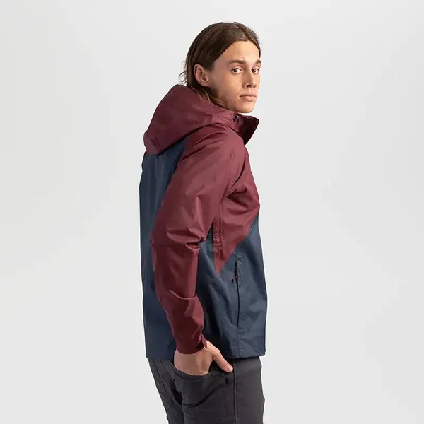 Outdoor Research Apollo Rain Jacket - Men's Burgundy/Naval Blue, XXL