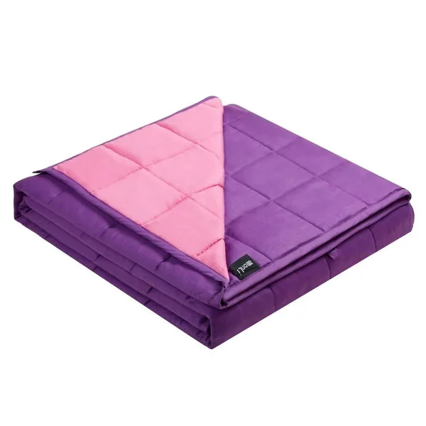ZonLi Small Weighted Blanket 10 lbs(41&&x60&&, Pink/Purple), Cooling Weighted Blanket for Kids, Soft Material with Glass Beads