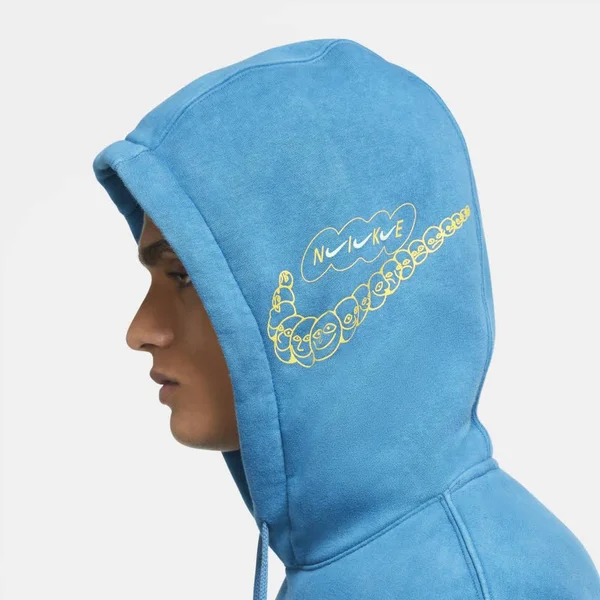 Nike Club Wash Drip Hoodie - Men's Green Abyss/White Size XL - Mens