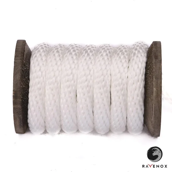 Ravenox Solid Braid Polyester Rope, Made in The USA, Milspec Cord White, 5/32-Inch x 3000-feet (Full Spool)