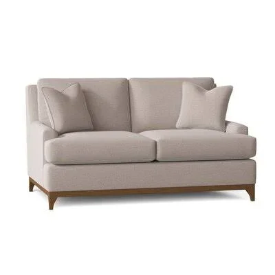 Kaylyn 65x22 Recessed Arm Loveseat Body Fabric: Elle Linen