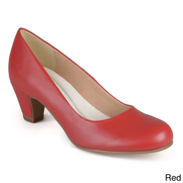 Journee Collection Women's &Luu-M& Comfort Fit Round Toe Classic Pumps - 8 - Red