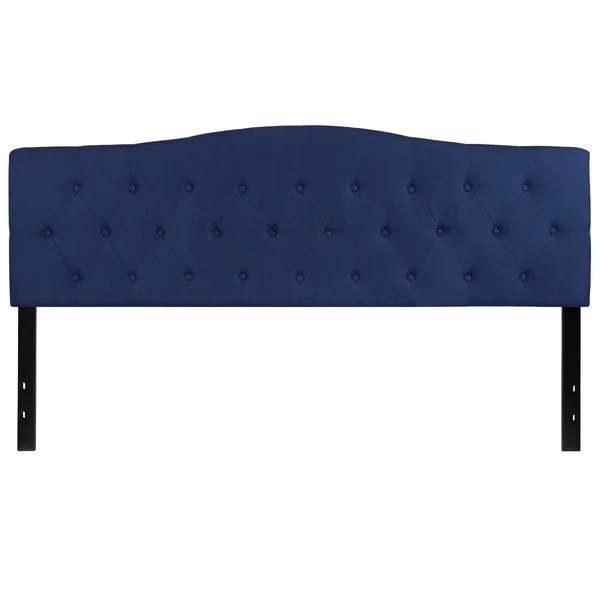77.75x22 Navy Blue and Black Contemporary Button Tufted Headboard - King Size
