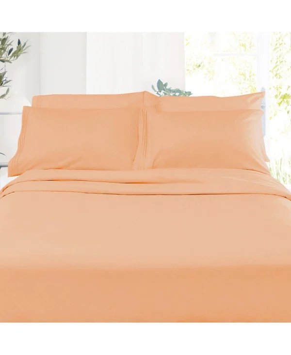 Clara Clark Premier 1800 Series Deep Pocket 4 pc. Sheet Set, California King - Orange