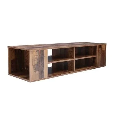 Wall Mounted Media Console, Floating TV Stand Component Shelf with Height Adjustable Latitude Run Color: Brown