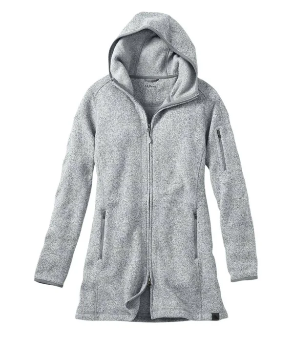 Women's Petite L.L.Bean Sweater Fleece Coat Gray Extra Large - L.L.Bean