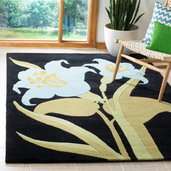 Safavieh Soho SOH792A 3&6x22 x 5&6x22 Black, Blue Area Rug