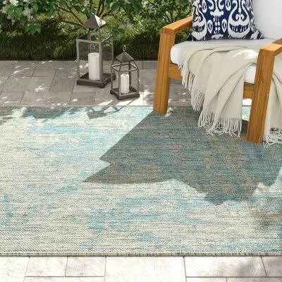 Christabelle Abstract Teal Indoor, Outdoor Area Rug Bloomsbury Market Rug Size: Rectangle 5&3x22 x 7&7x22
