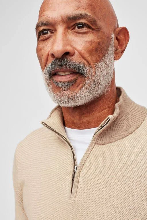 Bonobos Washable Cotton Cashmere Half-Zip Sweater - Natural