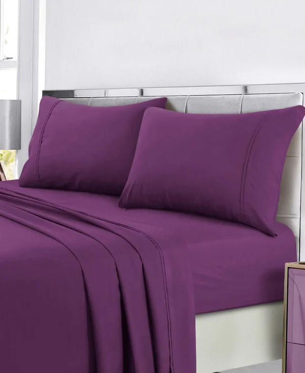 Tribeca Living Super Soft Solid Easy-Care Extra Deep Pocket Sheet Set - Light/Pastel Grey - California King