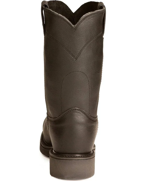 Justin Men's Conductor Black Steel Toe Work Boots - 4767 - Size 9.5