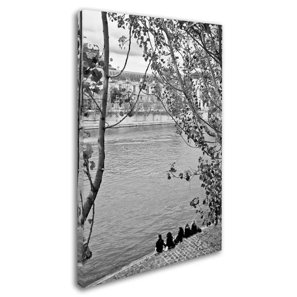 Trademark Fine Art Paris Deux - 5 Girls on Seine by Yale Gurney Photographic Print on Wrapped Canvas - Size: 47x22 H x 30x22 W x