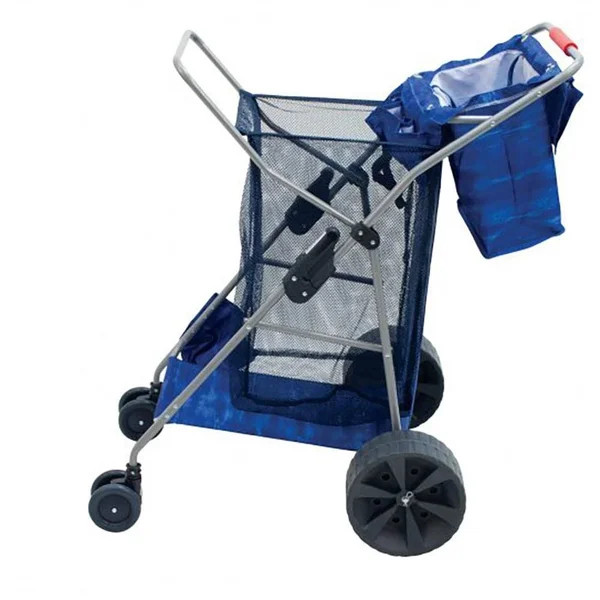 Rio Brands Deluxe Wonder Wheeler Portable Folding Outdoor Utility Cart, Blue