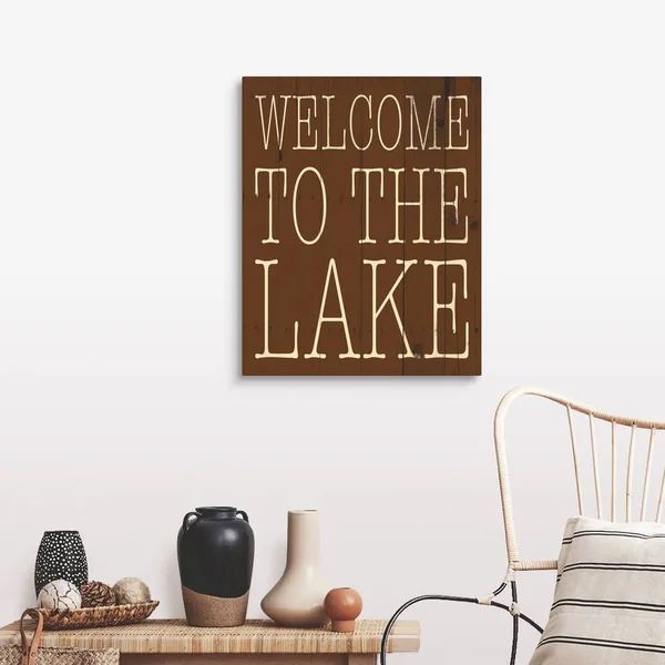 Welcome to The Lake - Large Solid-Faced Canvas Wall Art Print, Great Big Canvas