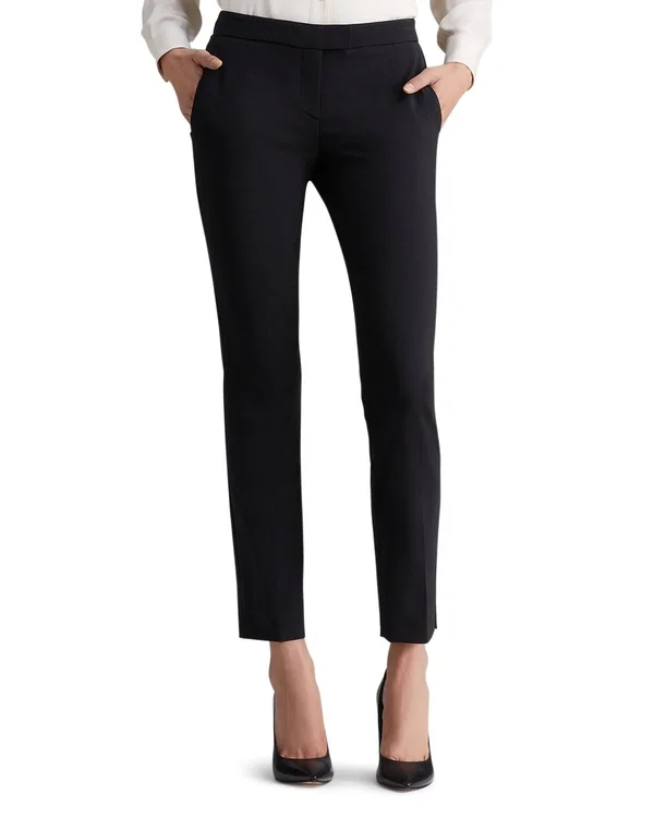 Theory Women's Ibbey Admiral Crepe Straight Pants - Black - Size 8