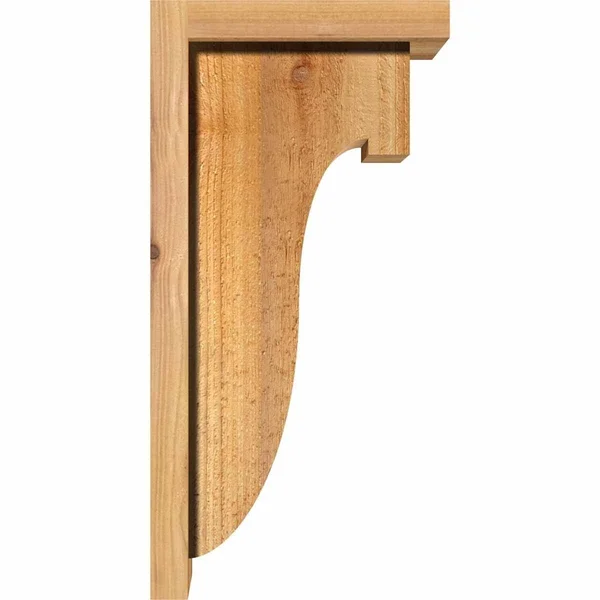 Ekena Millwork COR08X12X12DEL01RWR 8x22W x 12x22D x 12x22H Del Monte Rough Sawn Corbel w/Backplate - Western Red Cedar