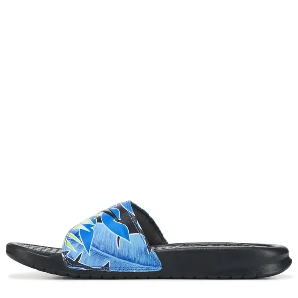 Nike Womens Benassi JDI Slide Shoes Black/White/Game Royal Size 6.0
