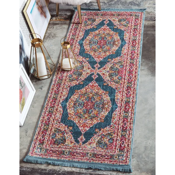 Unique Loom Baracoa Regla Turquoise 2& 7 x 10& 0 Runner Rug