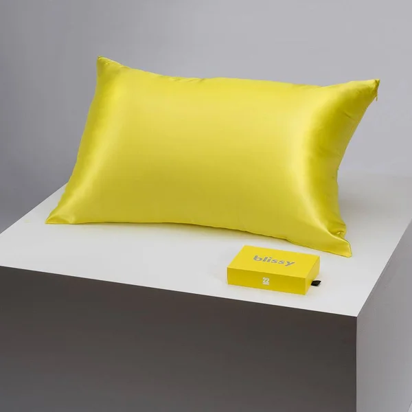 Blissy 100% Mulberry 22-Momme Silk Pillowcase - Sunshine Yellow - Standard