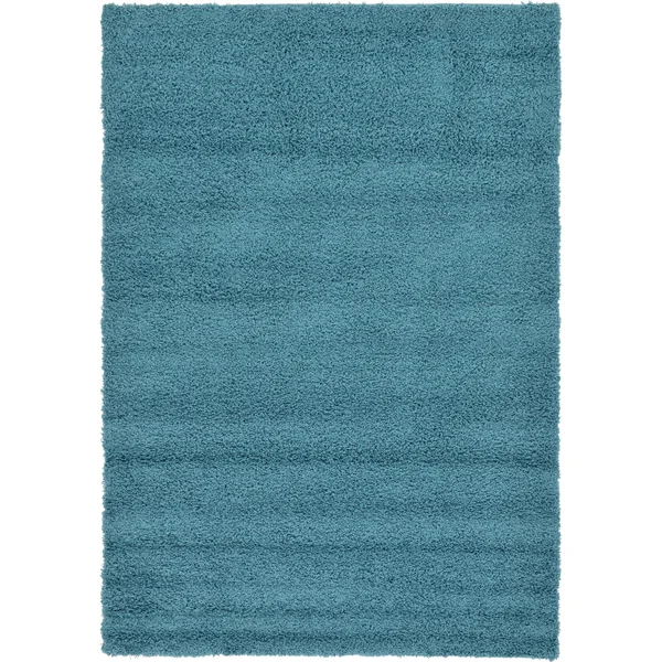 6&x9& Solid Shag Rug Aqua Blue - Unique Loom