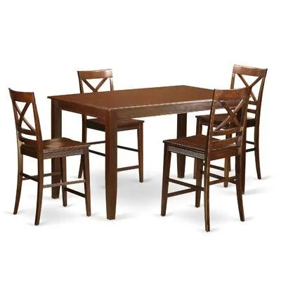 Agetina 7 - Piece Counter Height Rubber Solid Wood Dining Set Winston Porter Pieces Included: 5 Pieces: 1 Table - 4 Chairs