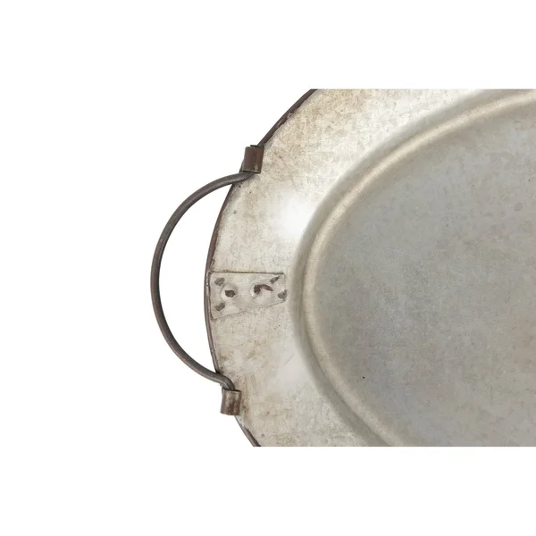 Decorative Metal Tray with Handles