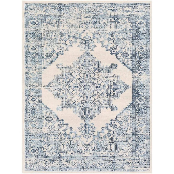 Artistic Weavers Saray White/Blue 9 ft. x 12 ft. 3 in. Area Rug