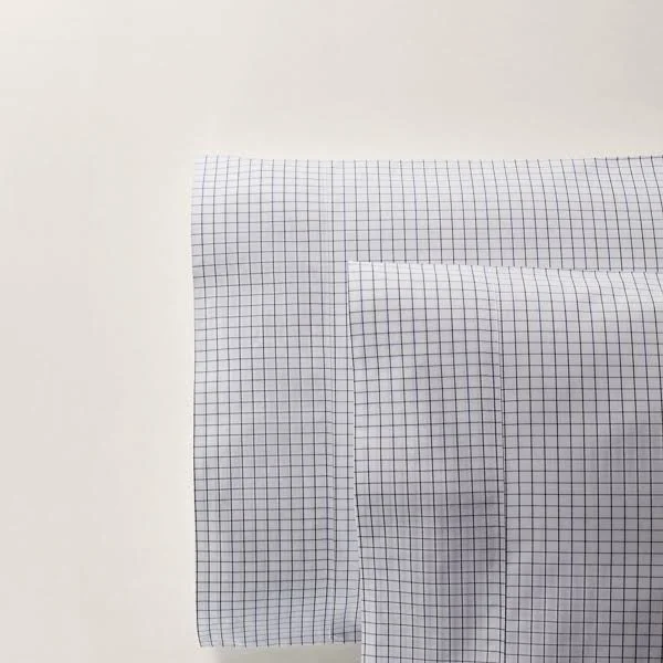 Ralph Lauren Organic Tattersall Fitted Sheet, King - Navy/White