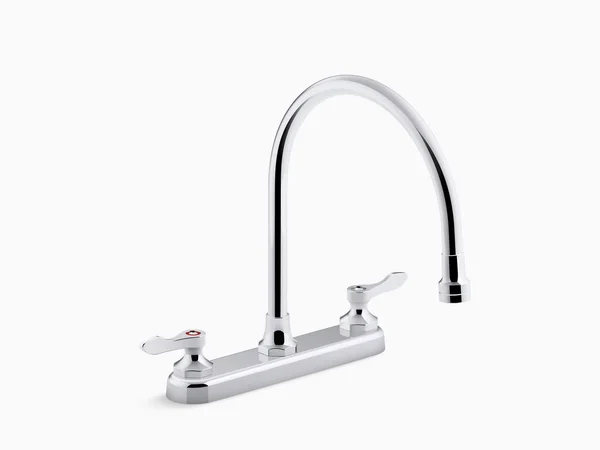 Kohler 810T70-4AFA-CP Triton Bowe 1.8 GPM Kitchen Sink Faucet with 9-5/16x22 Gooseneck Spout - Aerated Flow and Lever Handles