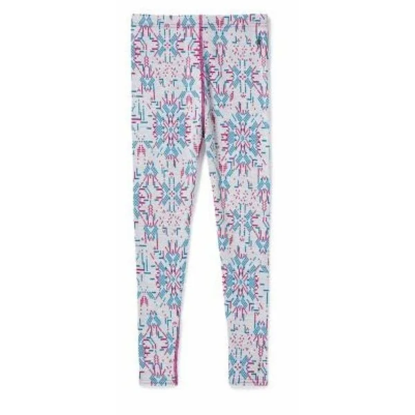 Smartwool Kids& Merino 250 Baselayer Pattern Bottom - Winter White Digital Snowflake, Medium