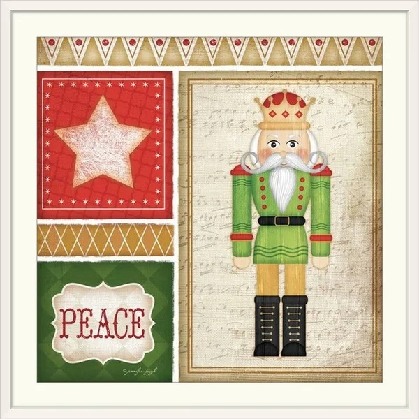 Great Big Canvas &Christmas Art &Nutcracker Peace Square& by Jennifer Pugh Graphic Art Print Format: White Frame - Size: 35x22 H