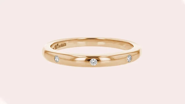 The 3 Diamonds Stacking Ring in Yellow Gold, No閙ie Fine Jewelry, Handcrafted for Life&s Every Moment