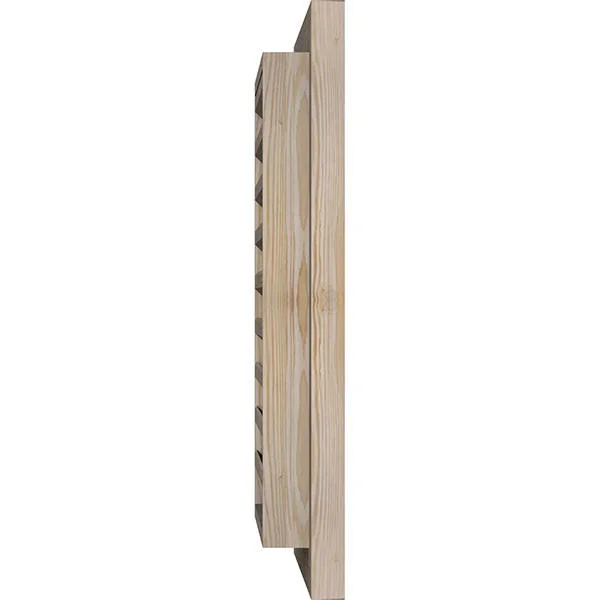 Ekena Millwork 32-in W x 34-in H Vertical Gable Vent (37-in W x 39-in H Frame Size): Unfinished - Functional, Smooth Pine Gable V