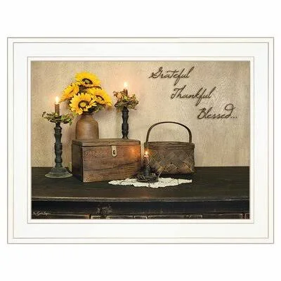 Grateful - Thankful, Blessing by Susie Boyer - Picture Frame Textual Art Print on Paper Gracie Oaks Format: White Framed