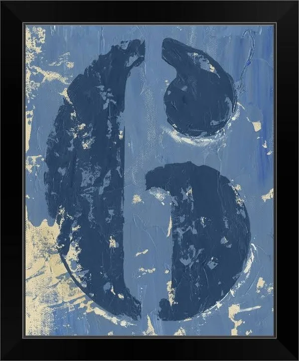 Vintage Numbers VI, Black Framed Wall Art, 16x20, Great Big Canvas