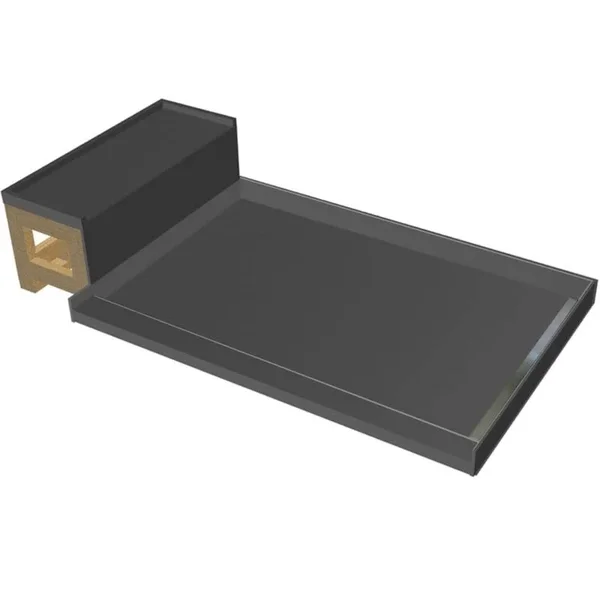 Tile Redi WF3636R-RB36-KIT Base&N Bench 36x22 x 48x22 Rectangular Shower Base with Single Threshold and Right Drain Tileable Til