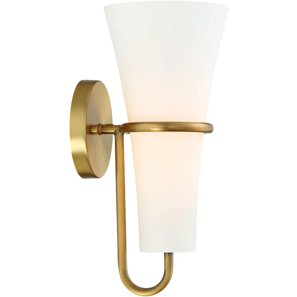 Possini Euro Rebecca 14x22 High Brass and Glass Wall Sconce