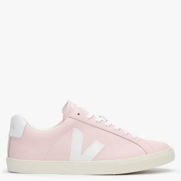 Veja Espar Logo Leather Petale White Trainers Size: 38 - Colour: Pink L