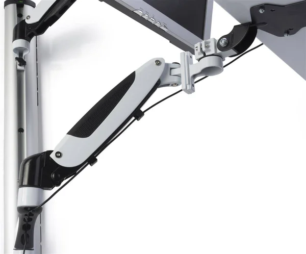 Displays2go Monitor Desk Mount Stands - Aluminum, Adjustable Height Silver (vmsswwma27)