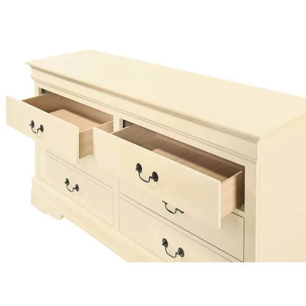 Glory Furniture Louis Phillipe 6 Drawer Dresser in Cherry