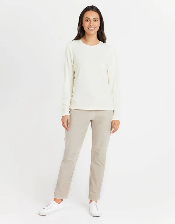 Long Sleeve T-Shirt UPF 50+ Sensitive Collection, Womens Sun Safe Top Light Yellow