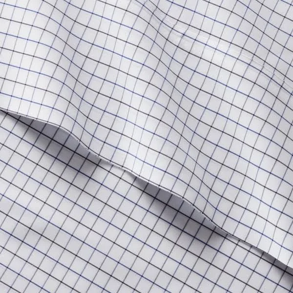 Ralph Lauren Organic Tattersall Fitted Sheet, King - Navy/White